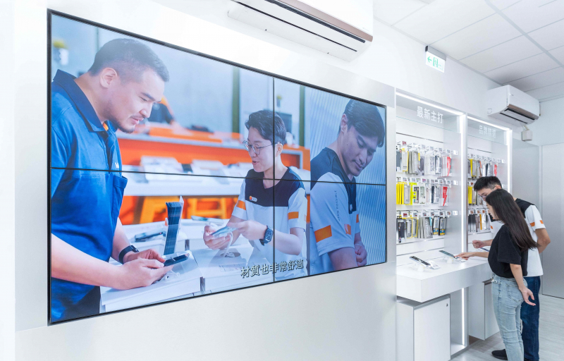 創利空間整合高品質顯示器取代傳統海報，並透過雲端數位內容公播管理系統，可輕鬆管理派送廣告訊息，實踐智慧無紙化新零售概念門市